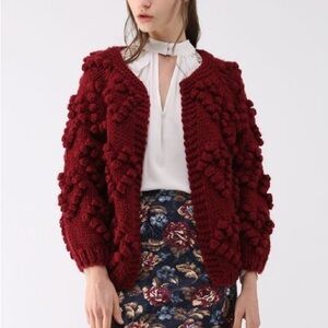 Chicwish Knit Your Love Cardigan in Wine S/M